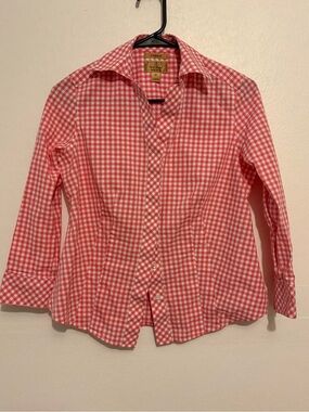 Taylor Pink & White Gingham Button-Down Shirt